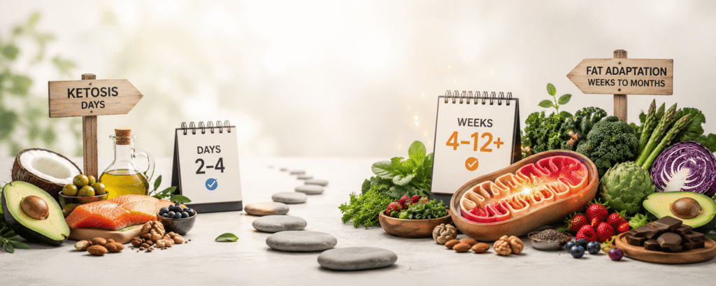 Banner for ketosis vs fat adaptation