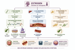 Estrogen declining and consequence