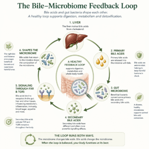 The bile microbiome feedlap loop