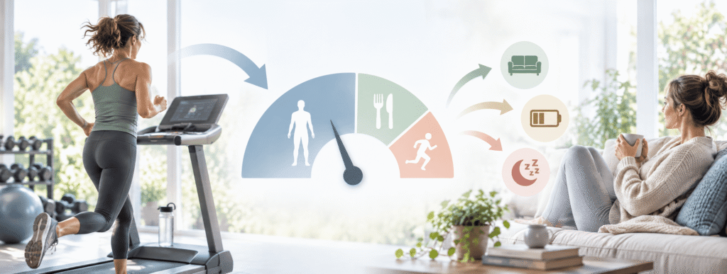 Banner for exercise and calories